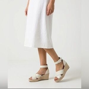 Franco Sarto Ivory Ankle Strap Wedges
